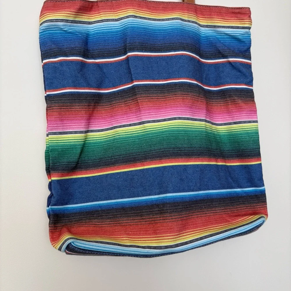 Bloomingdale’s Colorful Striped Tote Bag